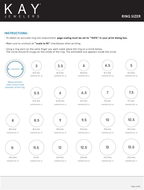 pandora ring size chart free.